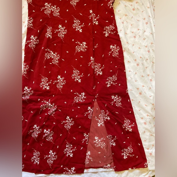 NWT- Rihoas- Tie Cutout Floral Midi Dress- Size XL - Picture 9 of 11